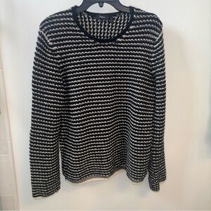 Theory Black and White Striped Women's Sweater